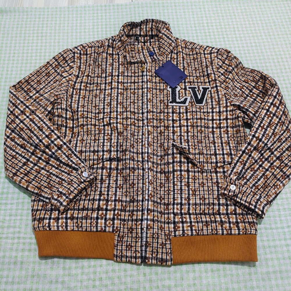Louis Vuitton Embroidered Check Brown Jacket